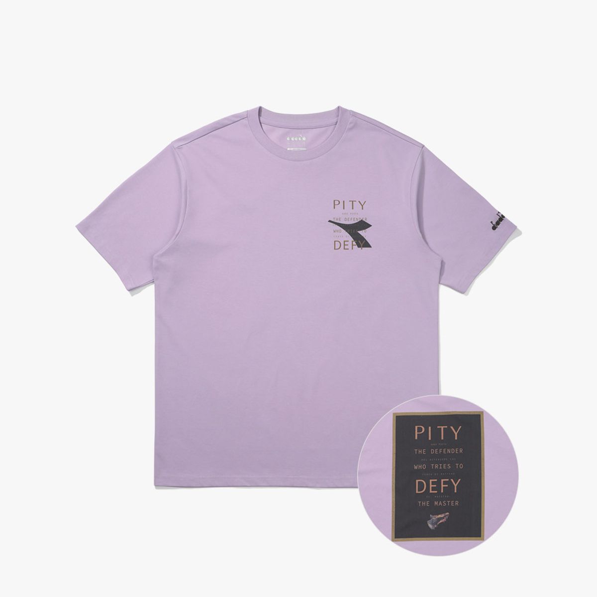 디아도라(diadora) 아카이브 라운드 반팔 티셔츠 VIOLET