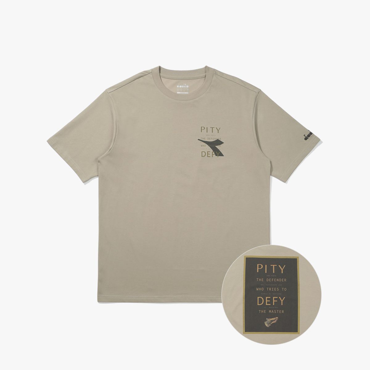 디아도라(diadora) 아카이브 라운드 반팔 티셔츠 BEIGE