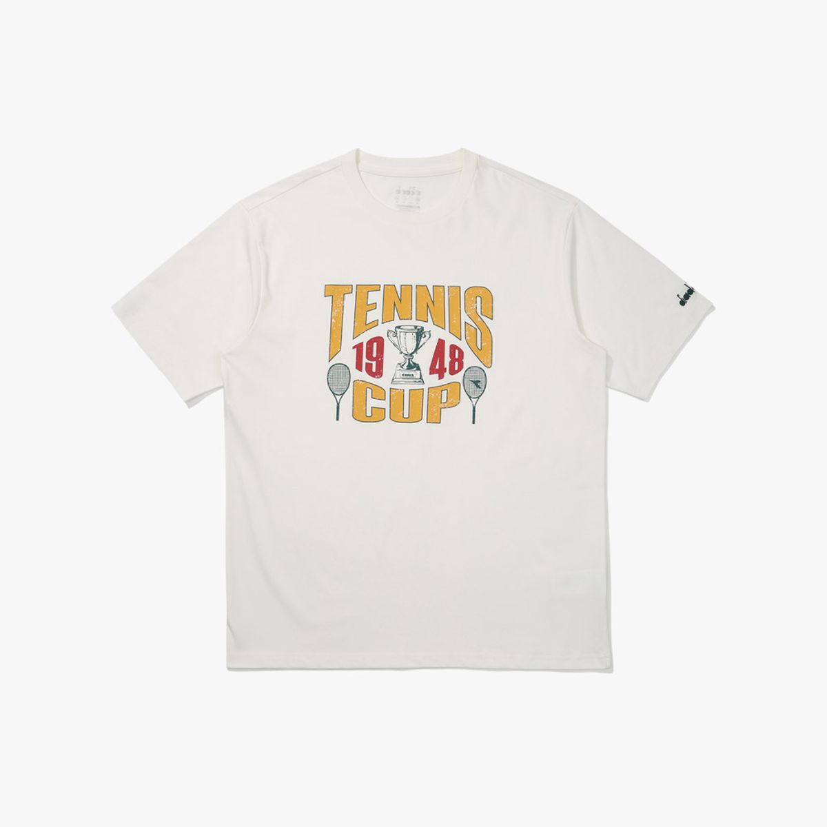 디아도라(diadora) 아카이브 테니스 그래픽 반팔 티셔츠 OFF WHITE