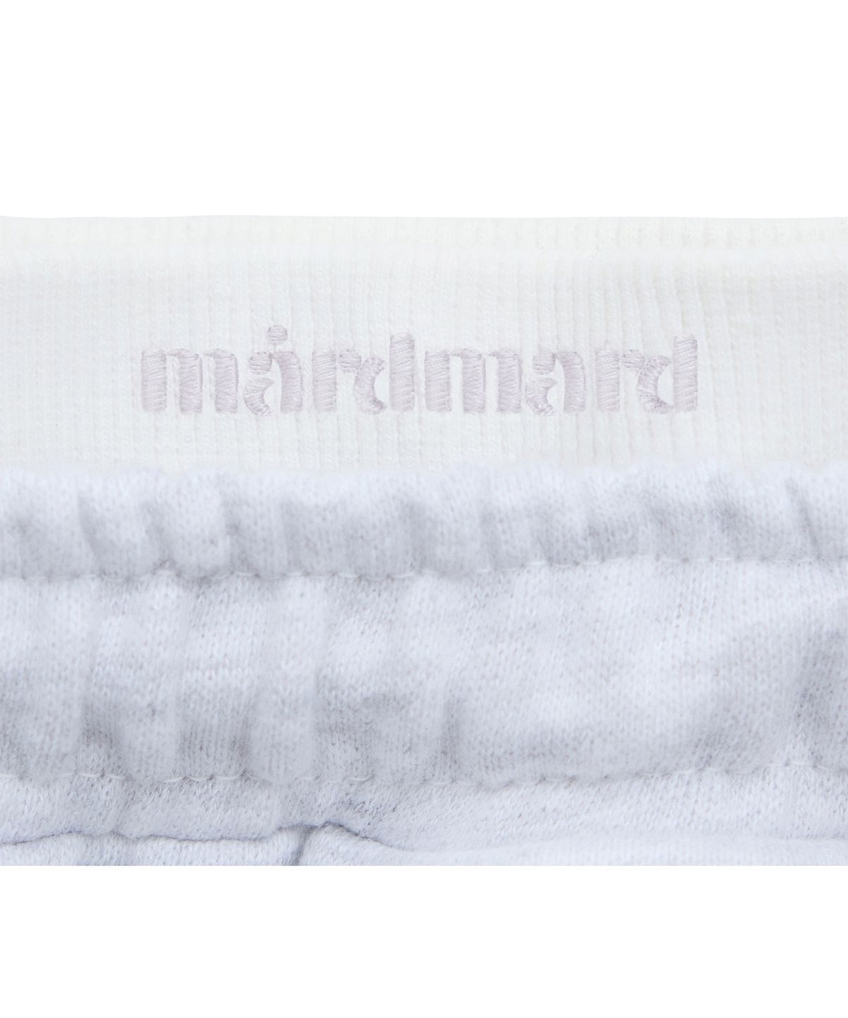 마드마드(MARDMARD) 레이어드 로고 스웻 팬츠-라이트그레이