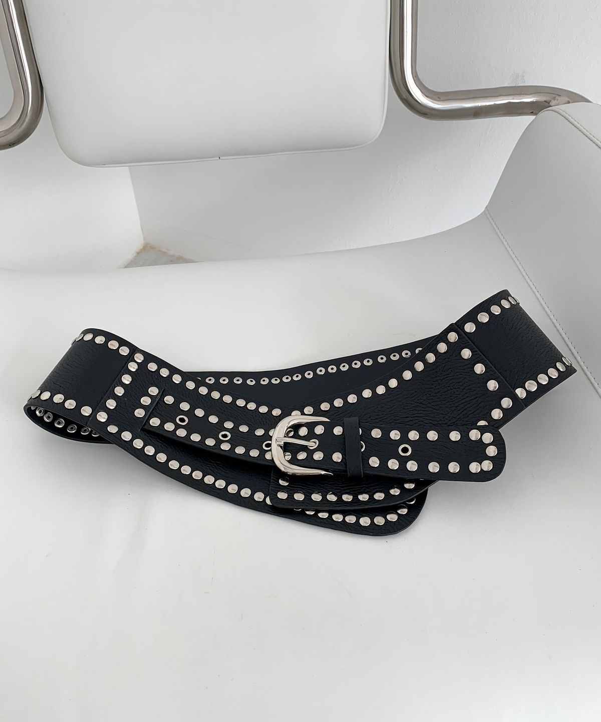 바스카라(VASCARA) Stud Line Bold Belt Black