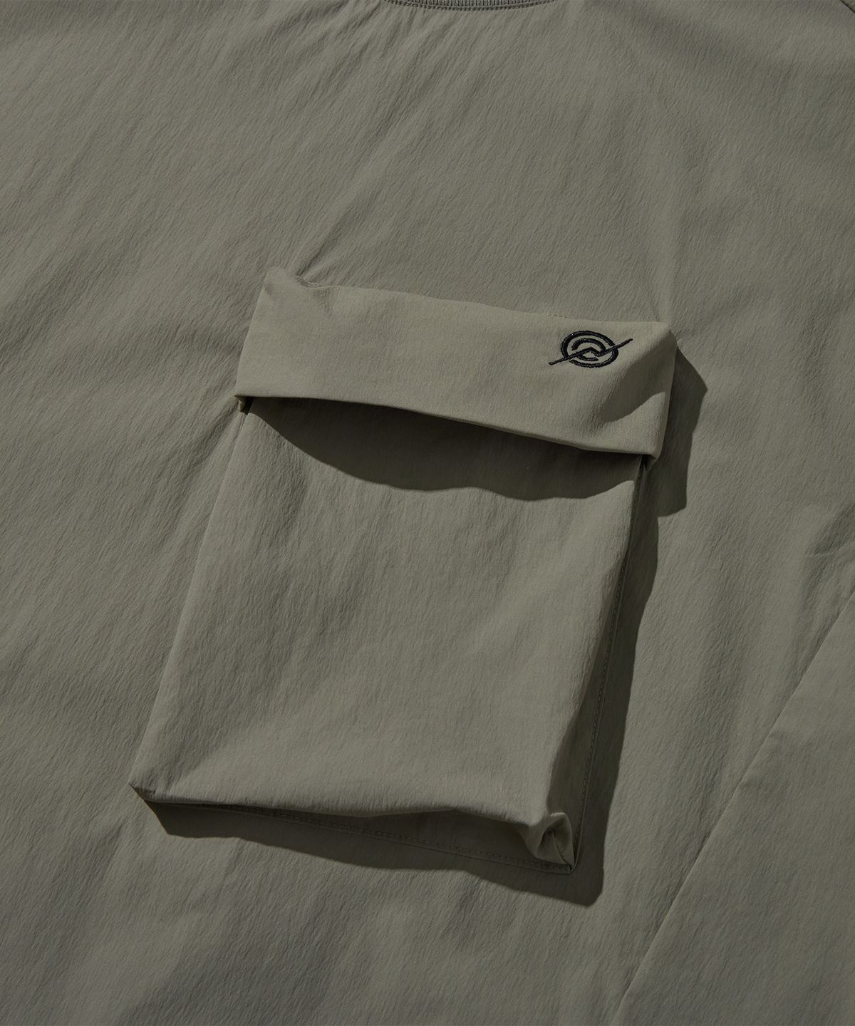 칼라파타르(KALAPATTHAR) Woven Utility Pocket T-Shirt - Khaki