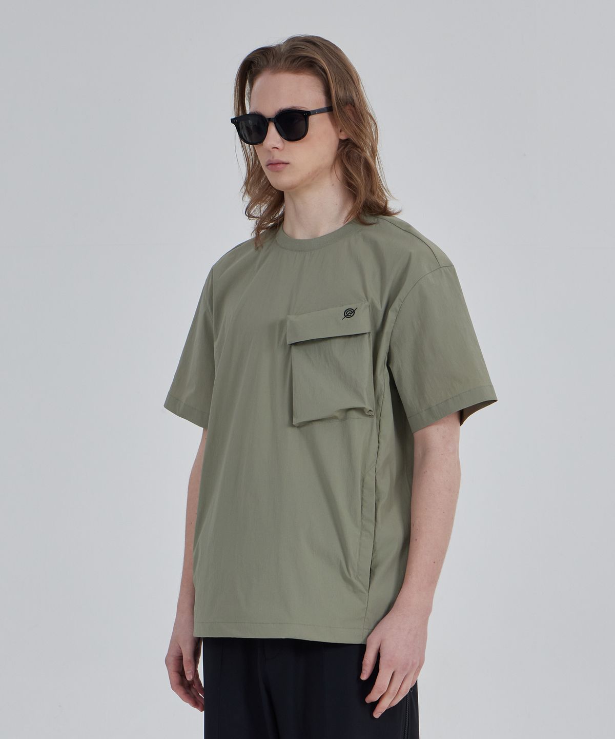 칼라파타르(KALAPATTHAR) Woven Utility Pocket T-Shirt - Khaki