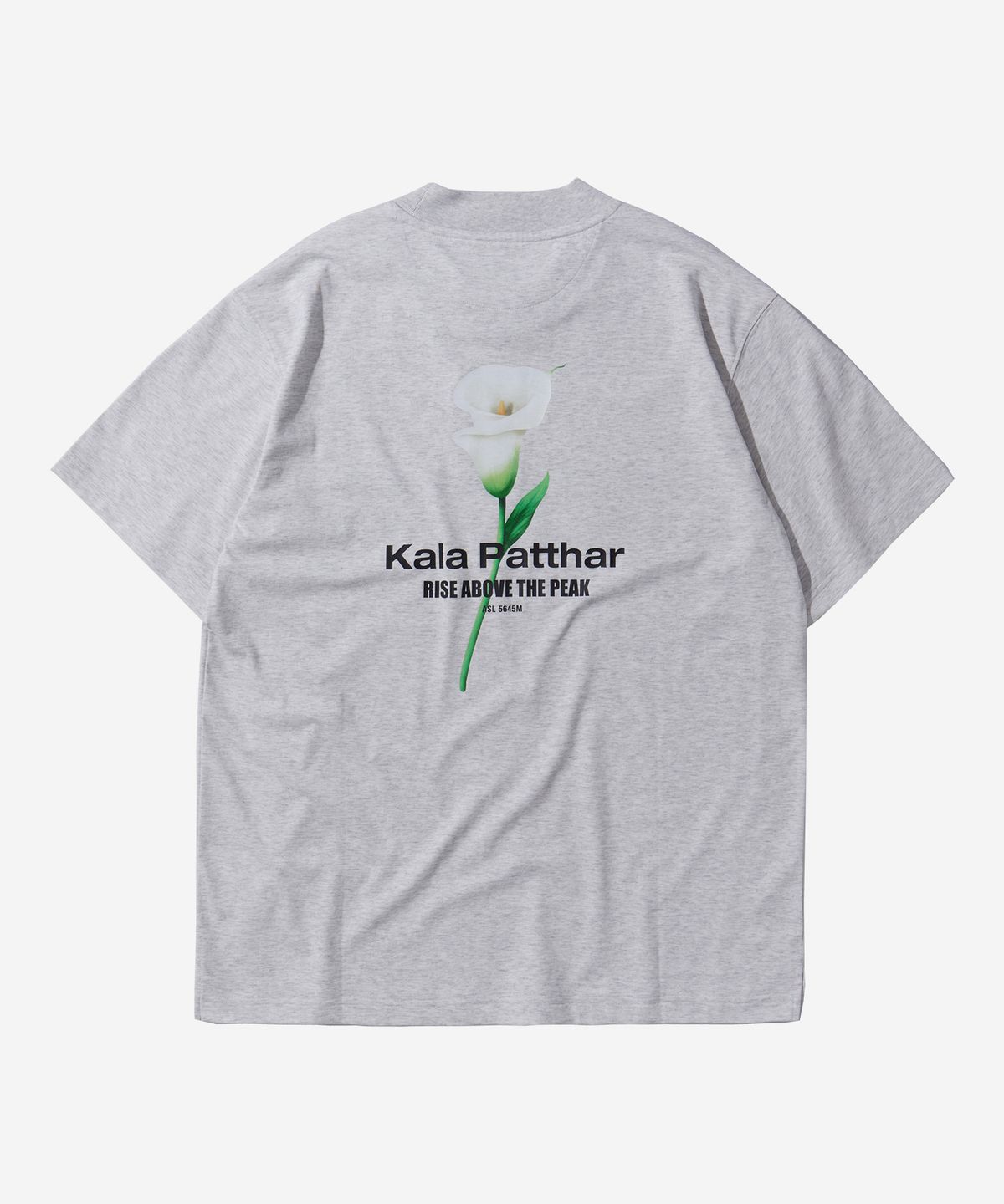 칼라파타르(KALAPATTHAR) Flower Graphic Back Logo T-Shirt - Melange Gray