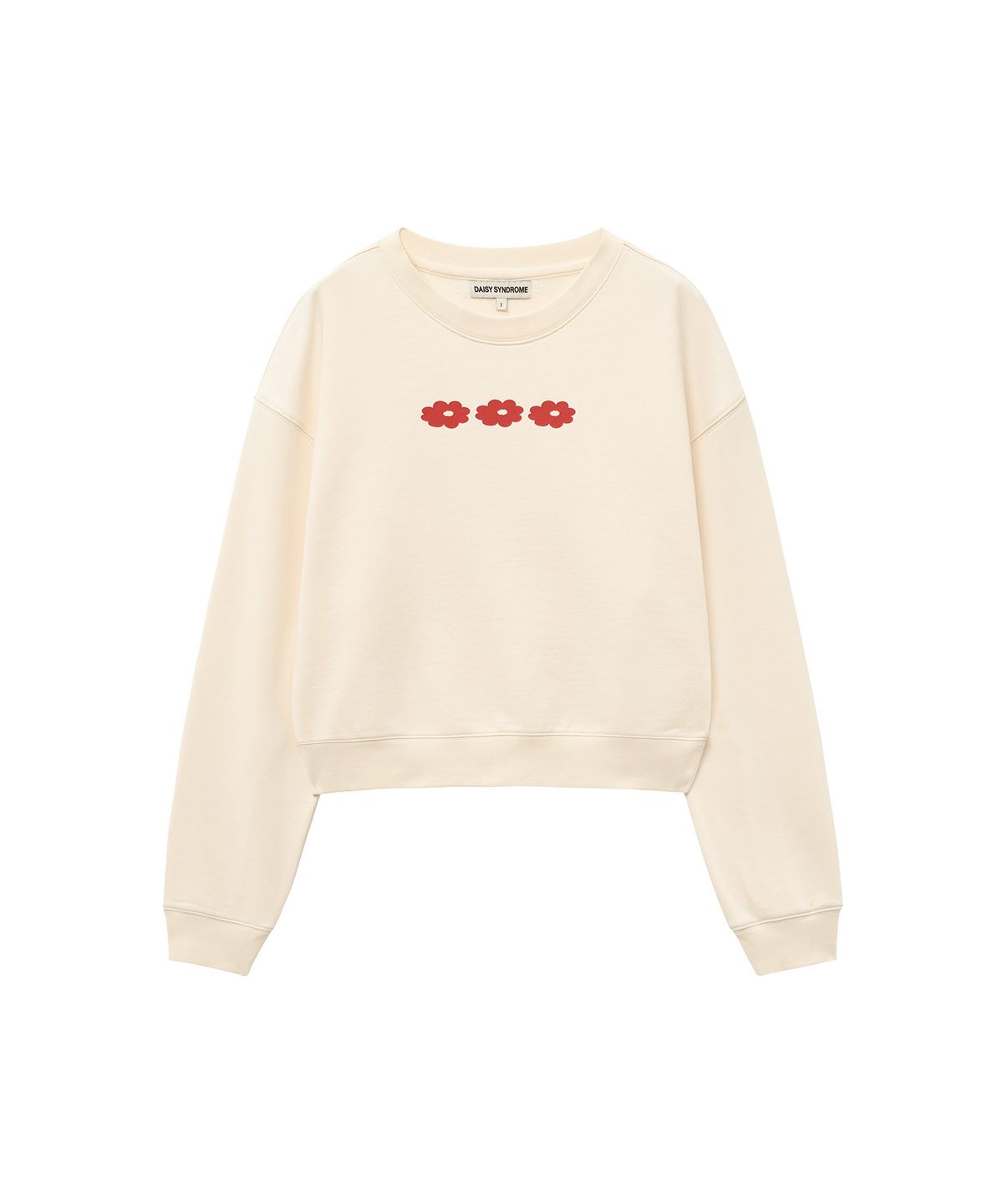 데이지신드롬(DAISY SYNDROME) TRIPLETS CROP SWEATSHIRT cream