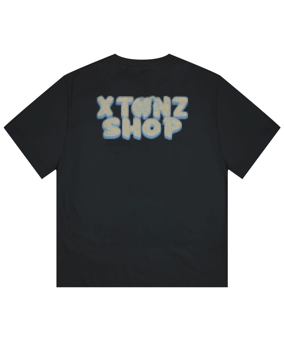 엑스톤즈(XTONZ) XTT127 픽셀 체크 아플리케 티셔츠 (BLACK)