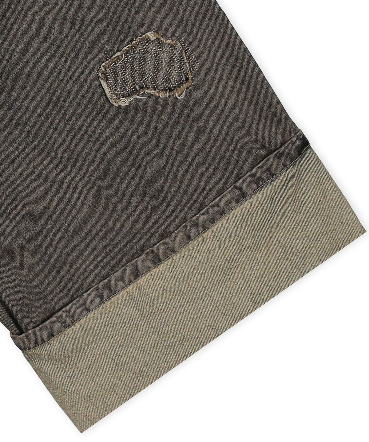 엑스톤즈(XTONZ) XP284 보로 패치워크 버뮤다 데님 팬츠 (BROWN)