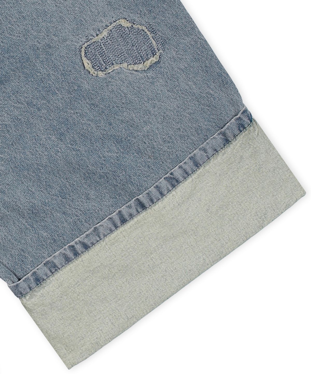 엑스톤즈(XTONZ) XP284 보로 패치워크 버뮤다 데님 팬츠 (BLUE)