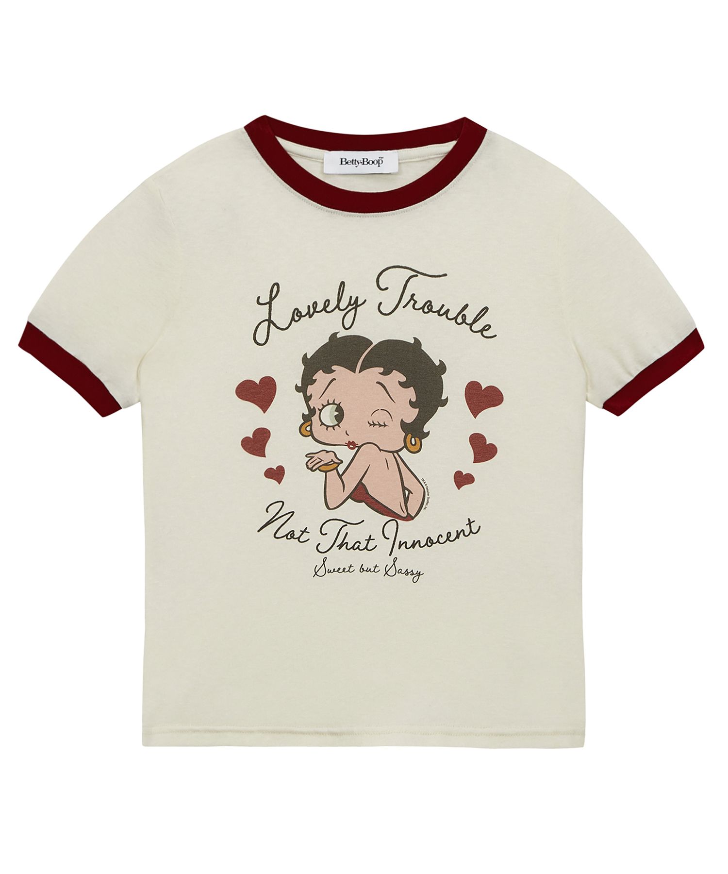 Tシャツ・カットソー ULKIN CANVAS Betty Boop Sweet Ceci Tight Ringer Short Sleeve MUSINSA | ULKIN CANVAS Betty Boop Sweet Ceci Tight Ringer