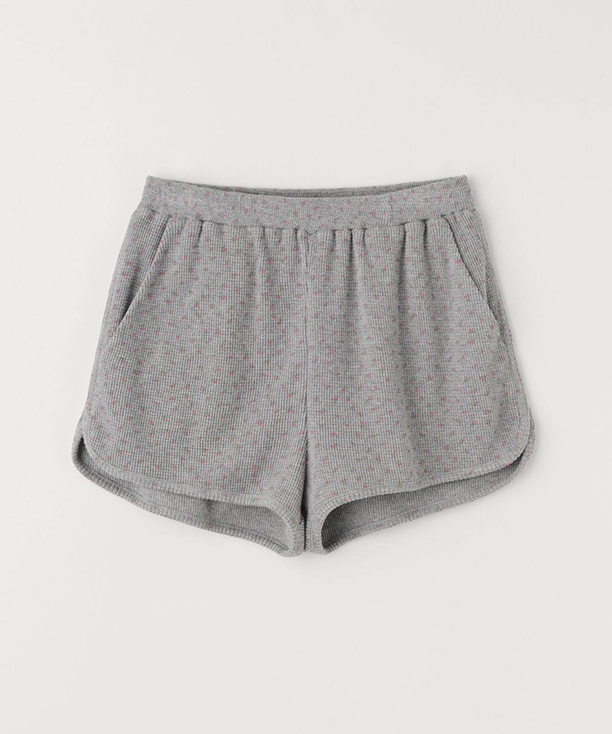 셀리테일즈(CELITAILS) FLOWER WAFFLE BANDING SHORTS_GREY