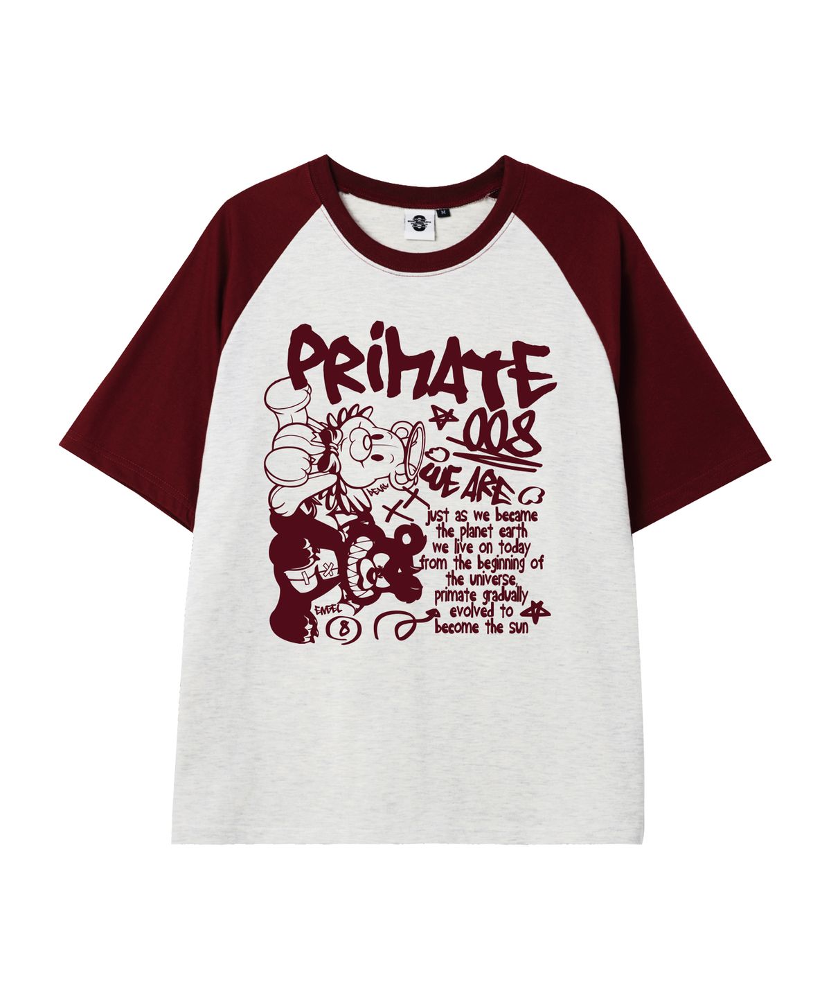 프라임에이트(PRIMATE) ANGELDEM 오버핏 래글런 반팔티셔츠 5 COLORS