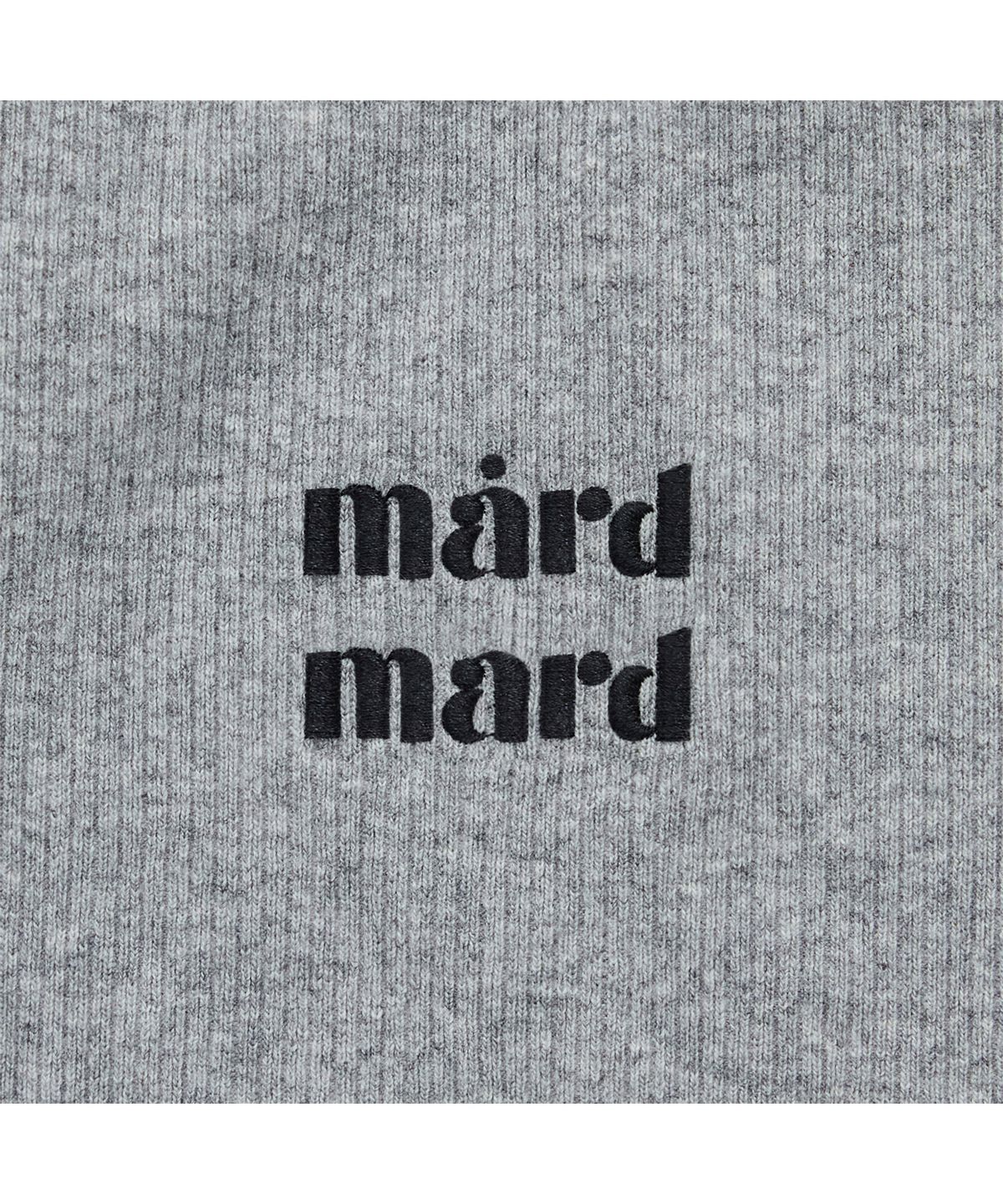 마드마드(MARDMARD) 커브드 로고 슬리브리스-멜란지그레이