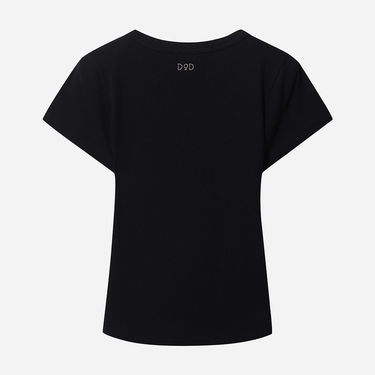 디오디(DOD) 골지 라운드 반팔 티셔츠 여자(BLACK)