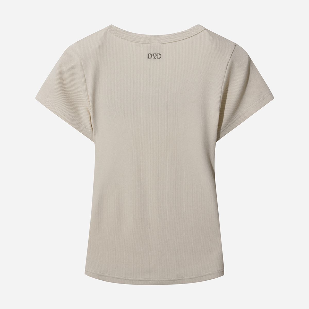 디오디(DOD) 골지 라운드 반팔 티셔츠 여자(IVORY)