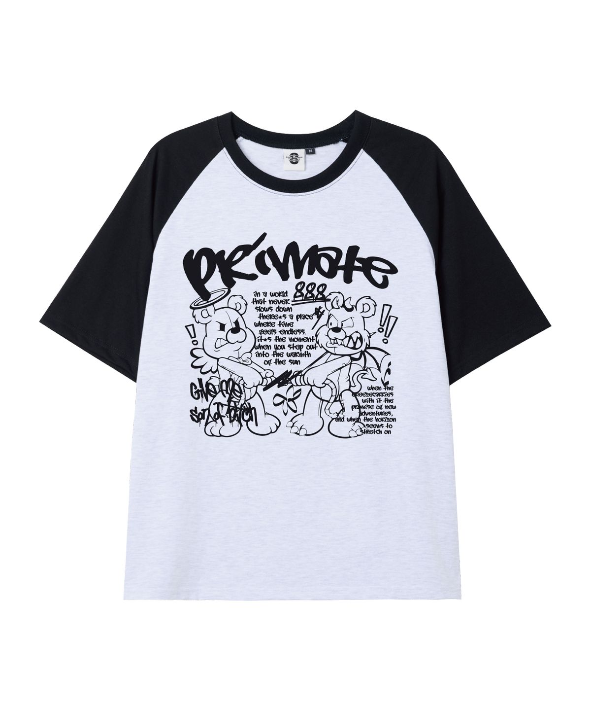 프라임에이트(PRIMATE) PUNKANGEL 오버핏 래글런 반팔티셔츠 5 COLORS