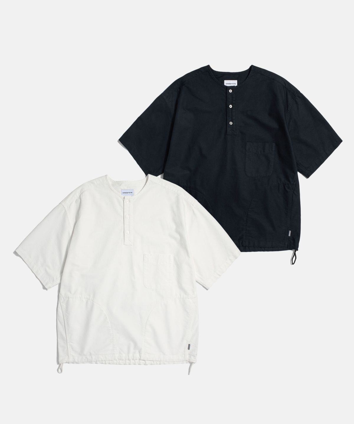 에스피오나지(ESPIONAGE) Oxford S/S Henley Shirt Navy