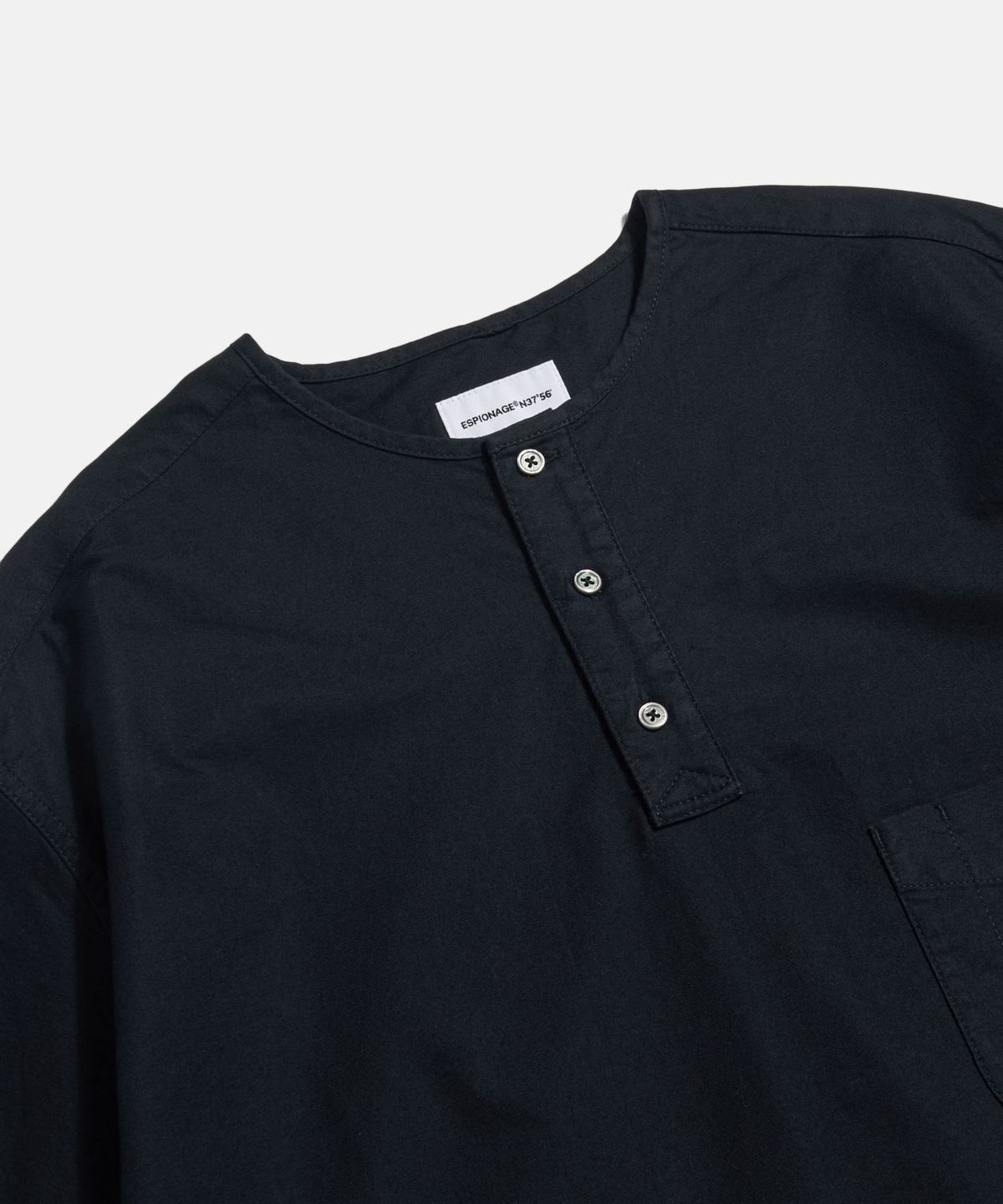 에스피오나지(ESPIONAGE) Oxford S/S Henley Shirt Navy