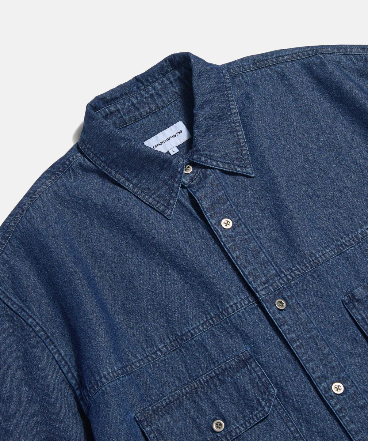 에스피오나지(ESPIONAGE) Denim Trucker S/S Shirt Dark Indigo