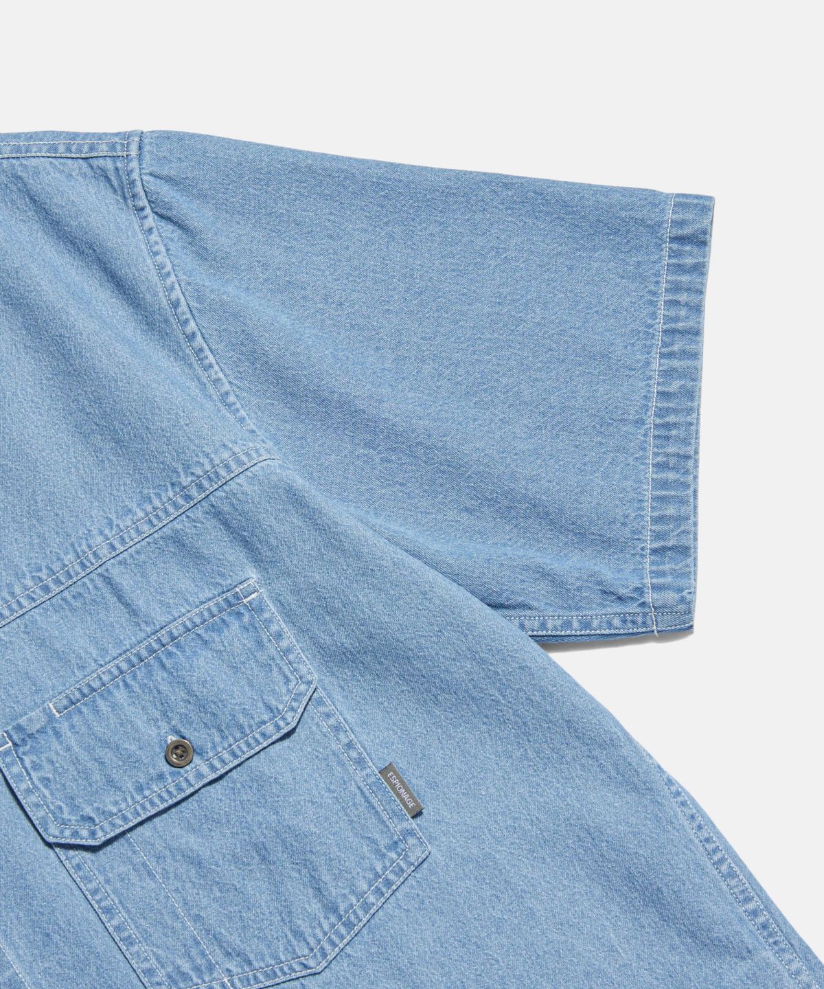 에스피오나지(ESPIONAGE) Denim Trucker S/S Shirt Light Indigo