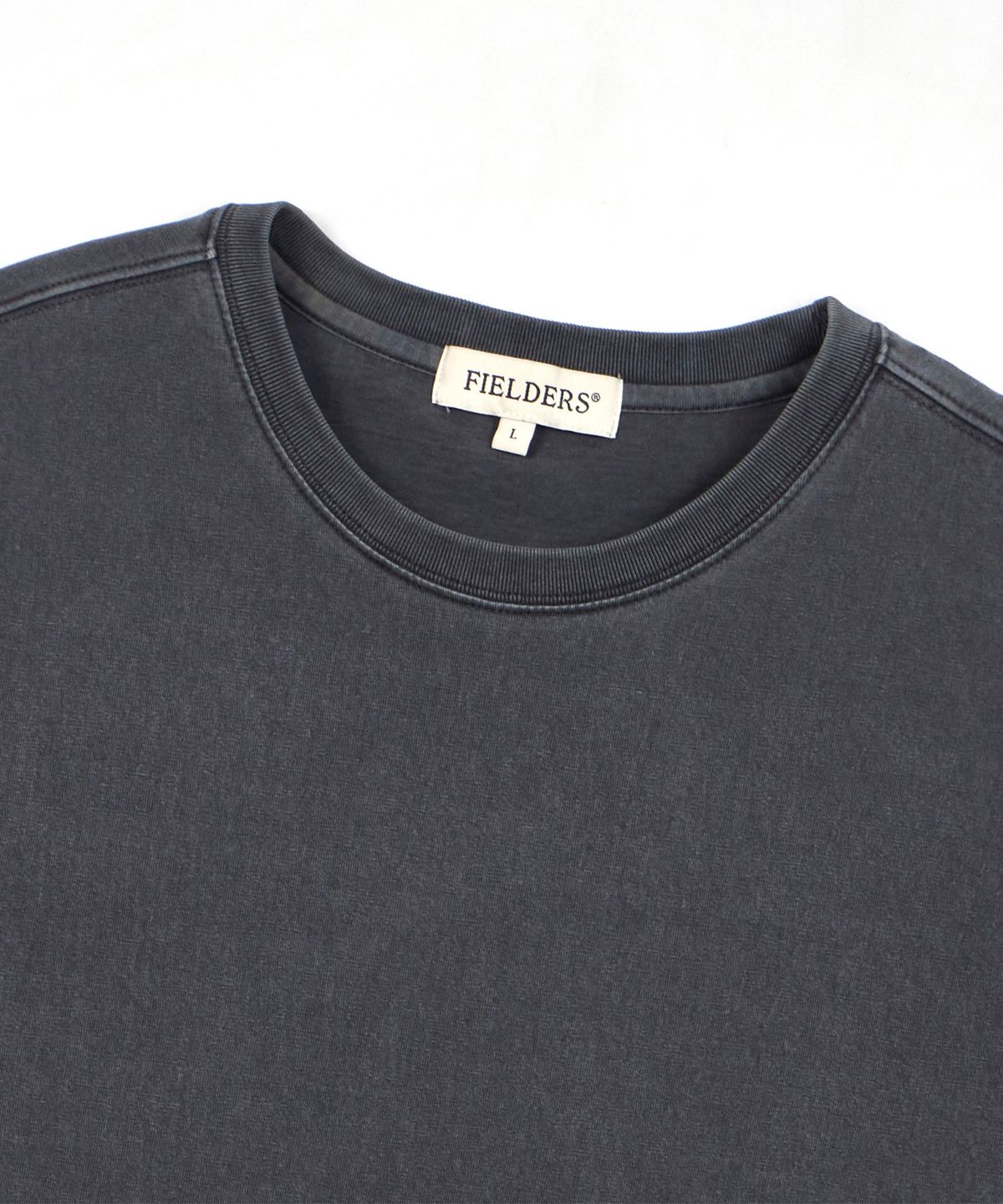 필더스(FIELDERS) BASIC BACK INCISION SHORT-SLEEVED T-SHIRT CHARCOAL