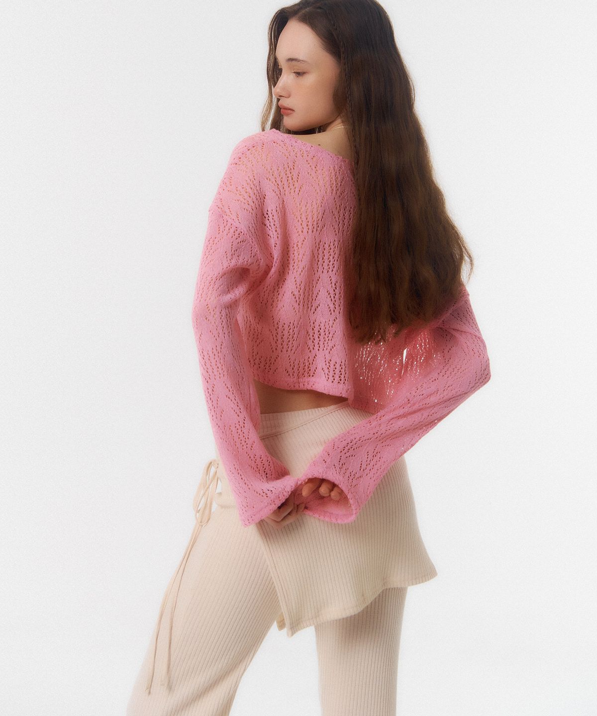 꾸아페(QUAFE) WRAP SKIRT & PANTS SET_ivory