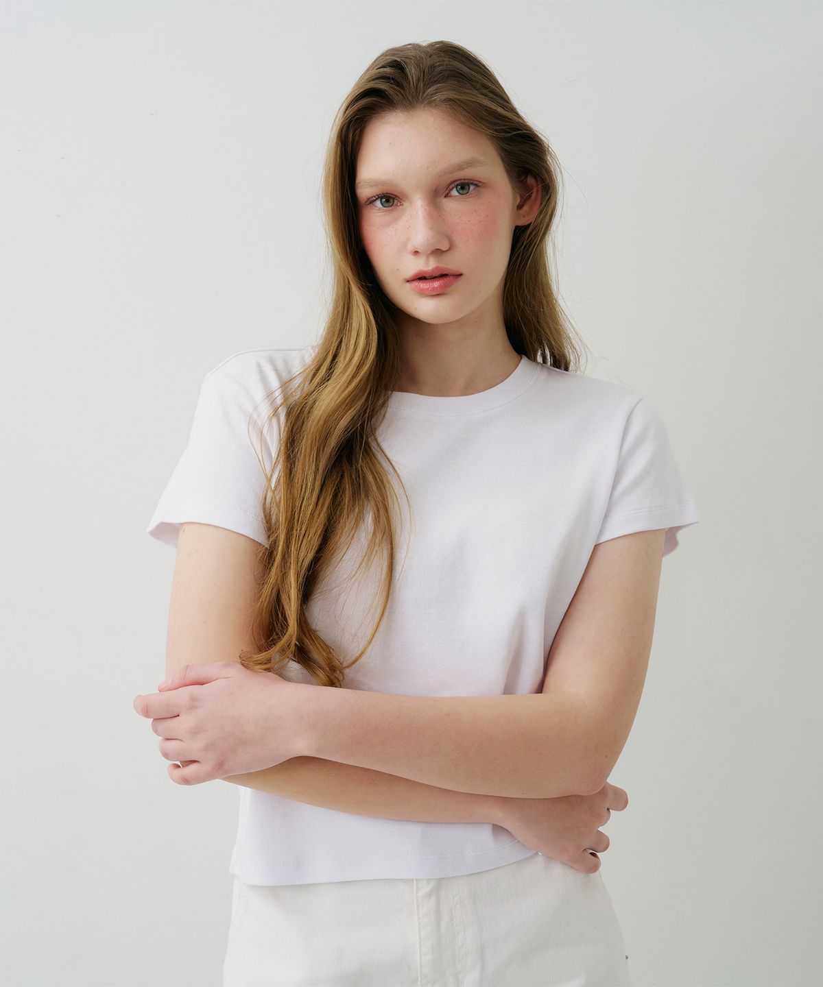 필더스(FIELDERS) BASIC CROPPED T-SHIRT WHITE