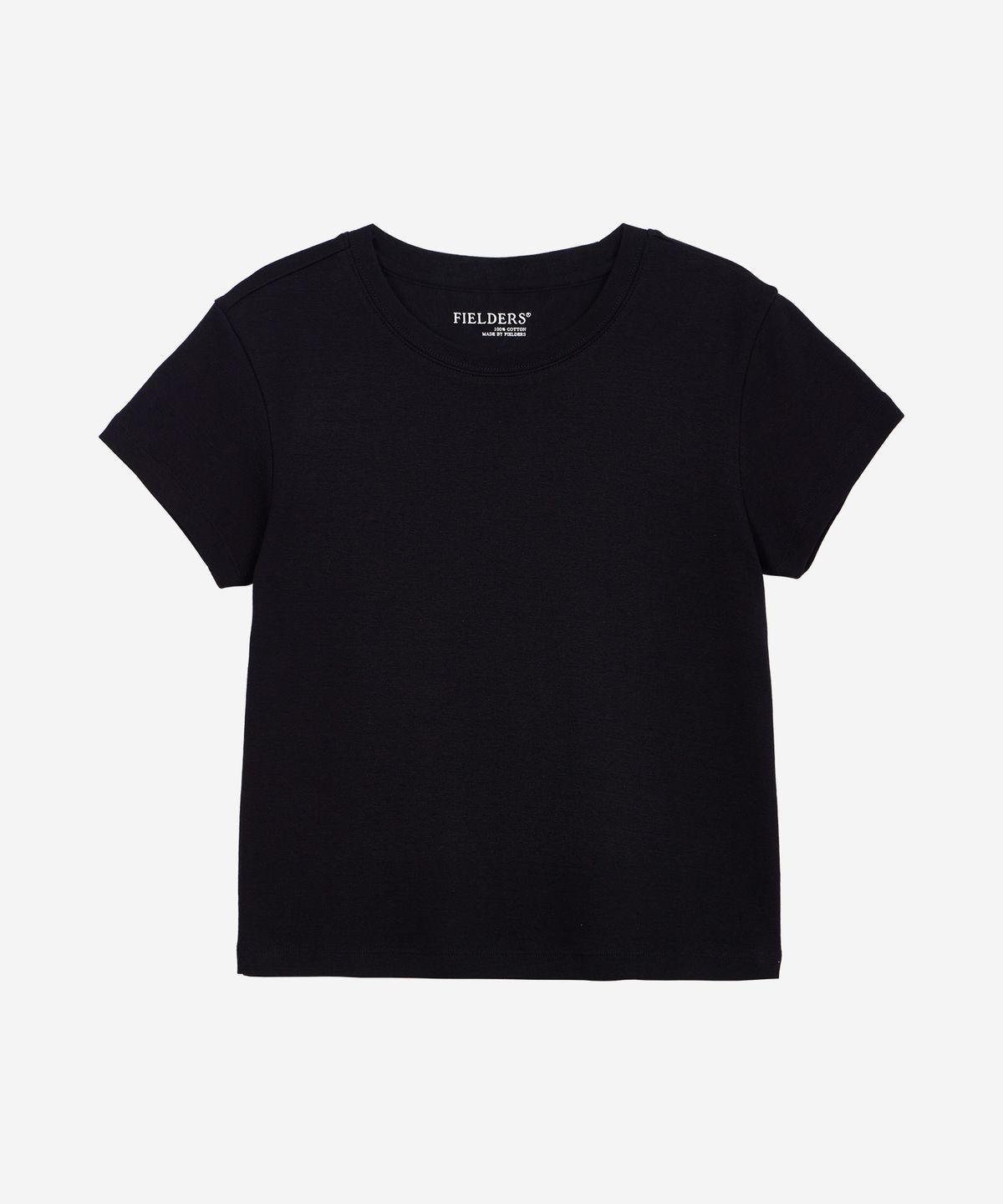 필더스(FIELDERS) BASIC CROPPED T-SHIRT BLACK