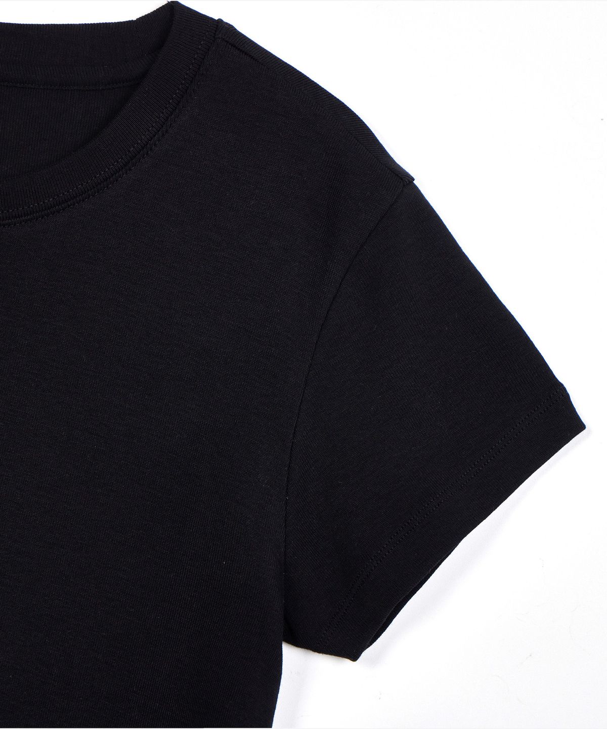 필더스(FIELDERS) BASIC CROPPED T-SHIRT BLACK