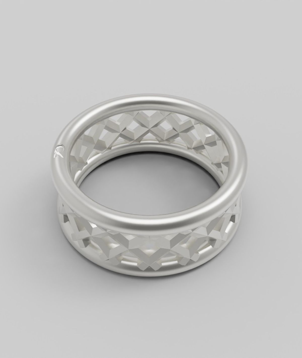 르네오브제(RENEOBJET) RAY  FRAME RING [STERLING SILVER] 패턴 프레임 링 925실버 포인트 반지