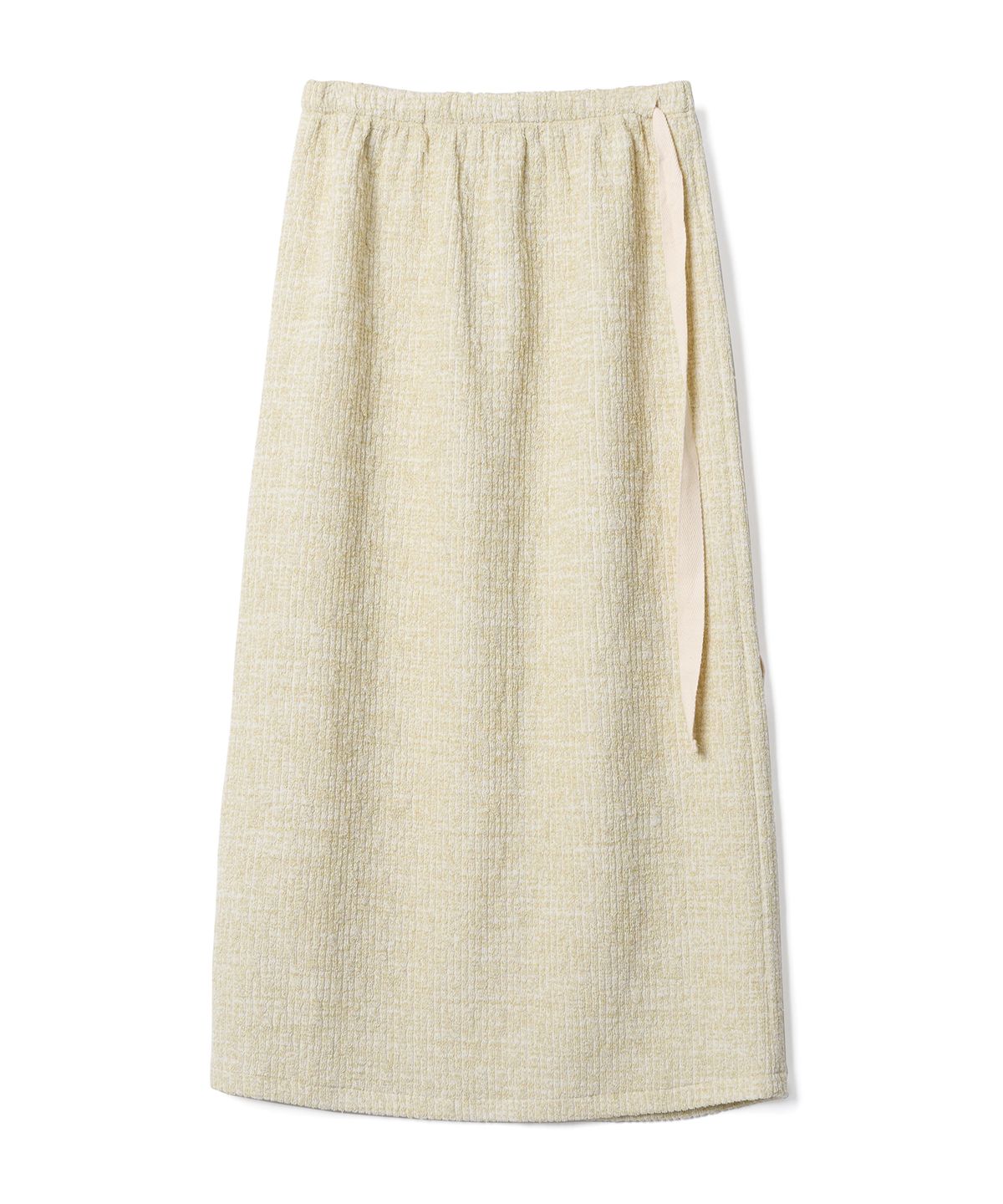 포에브(POEV) Melange Knit Long Skirt - Sage Green