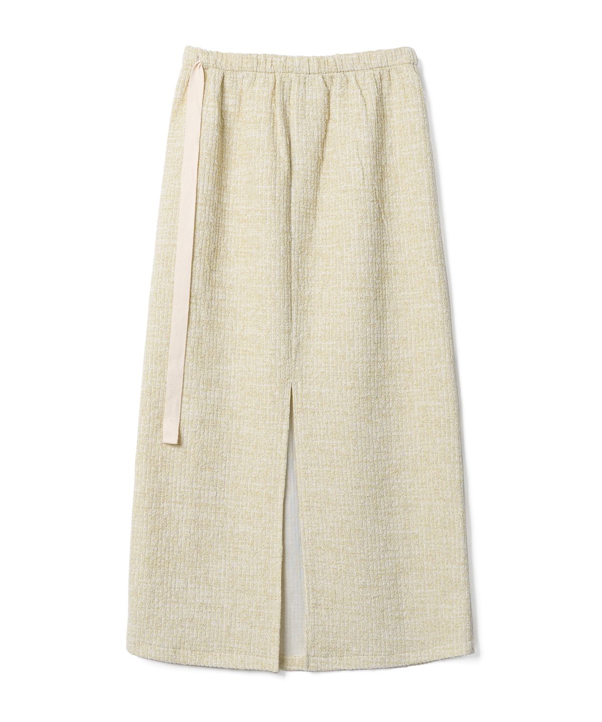 포에브(POEV) Melange Knit Long Skirt - Sage Green