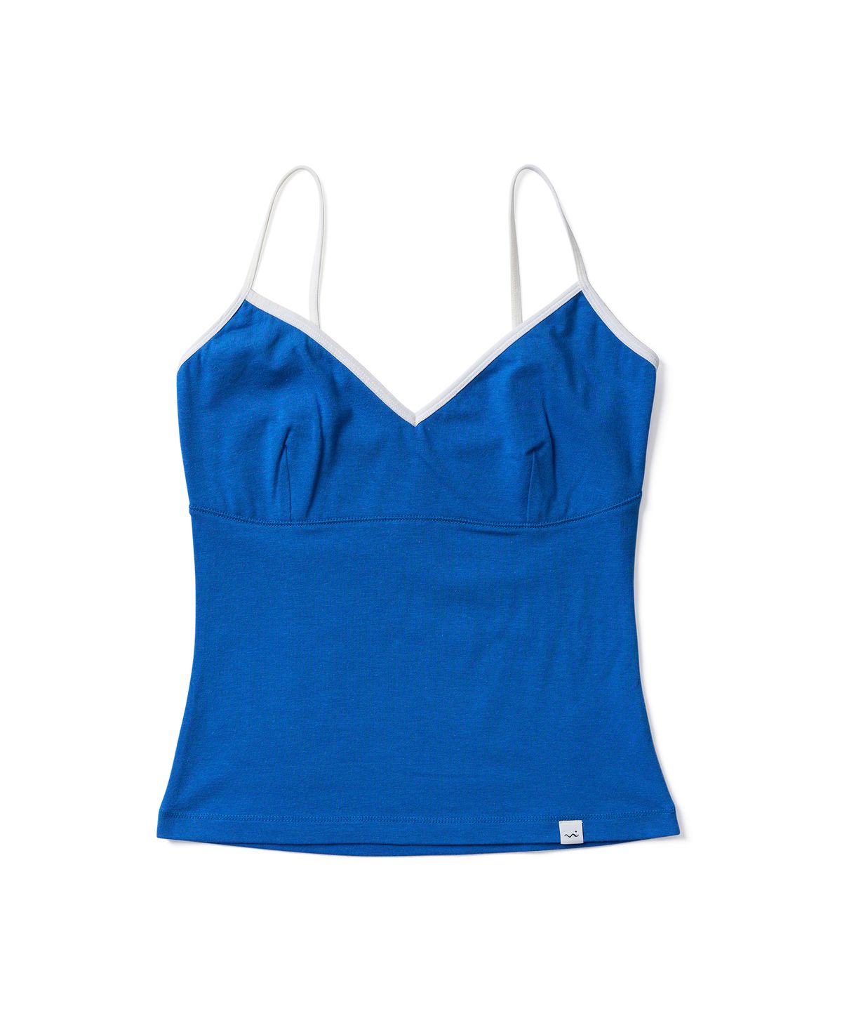 포에브(POEV) Velvet Strap Sleeveless Top - Blue