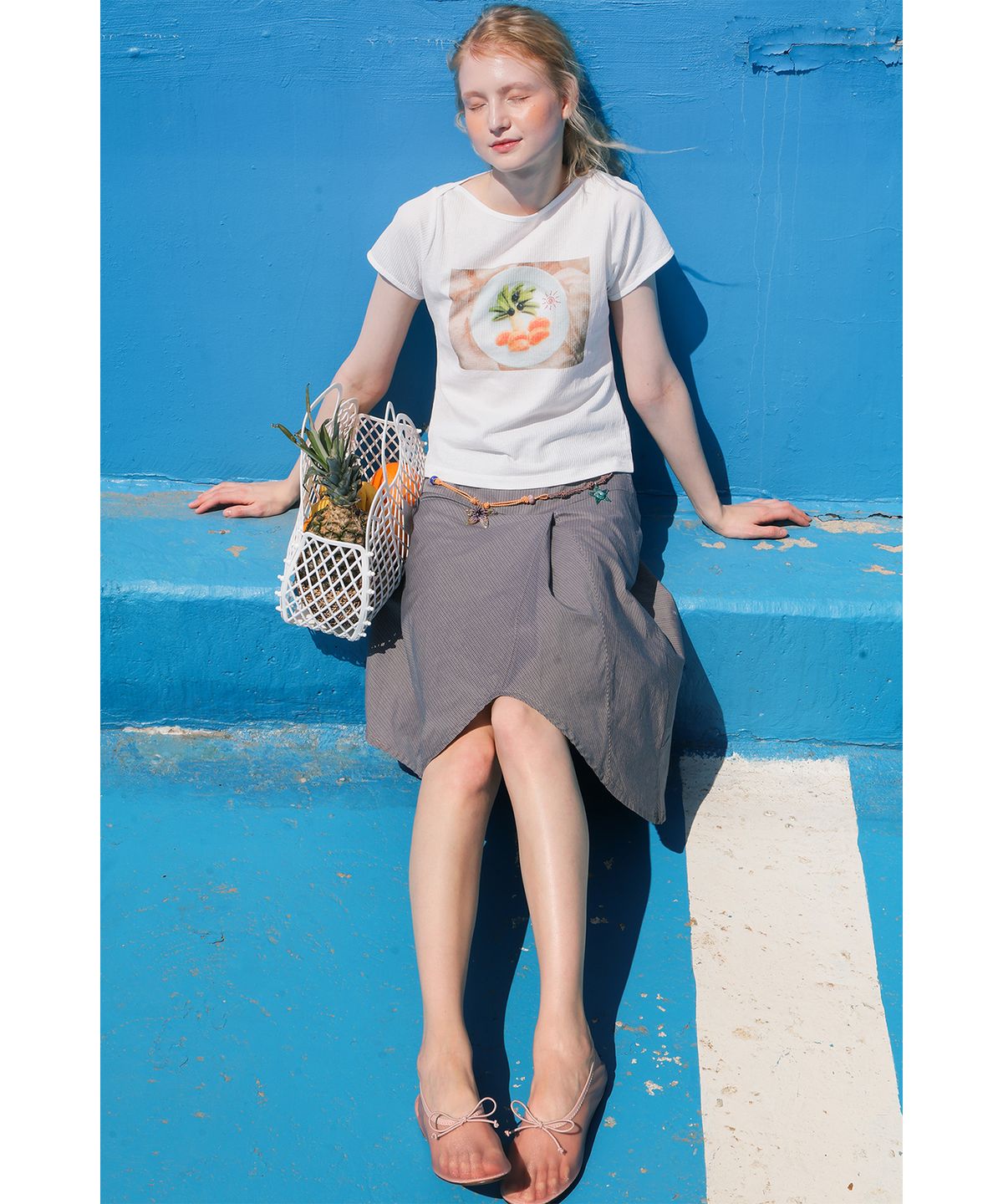 포에브(POEV) Fruit Palm Tree T-shirt - White
