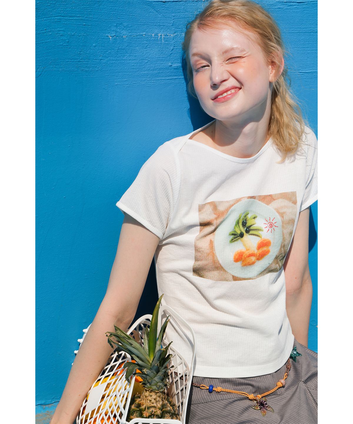 포에브(POEV) Fruit Palm Tree T-shirt - White