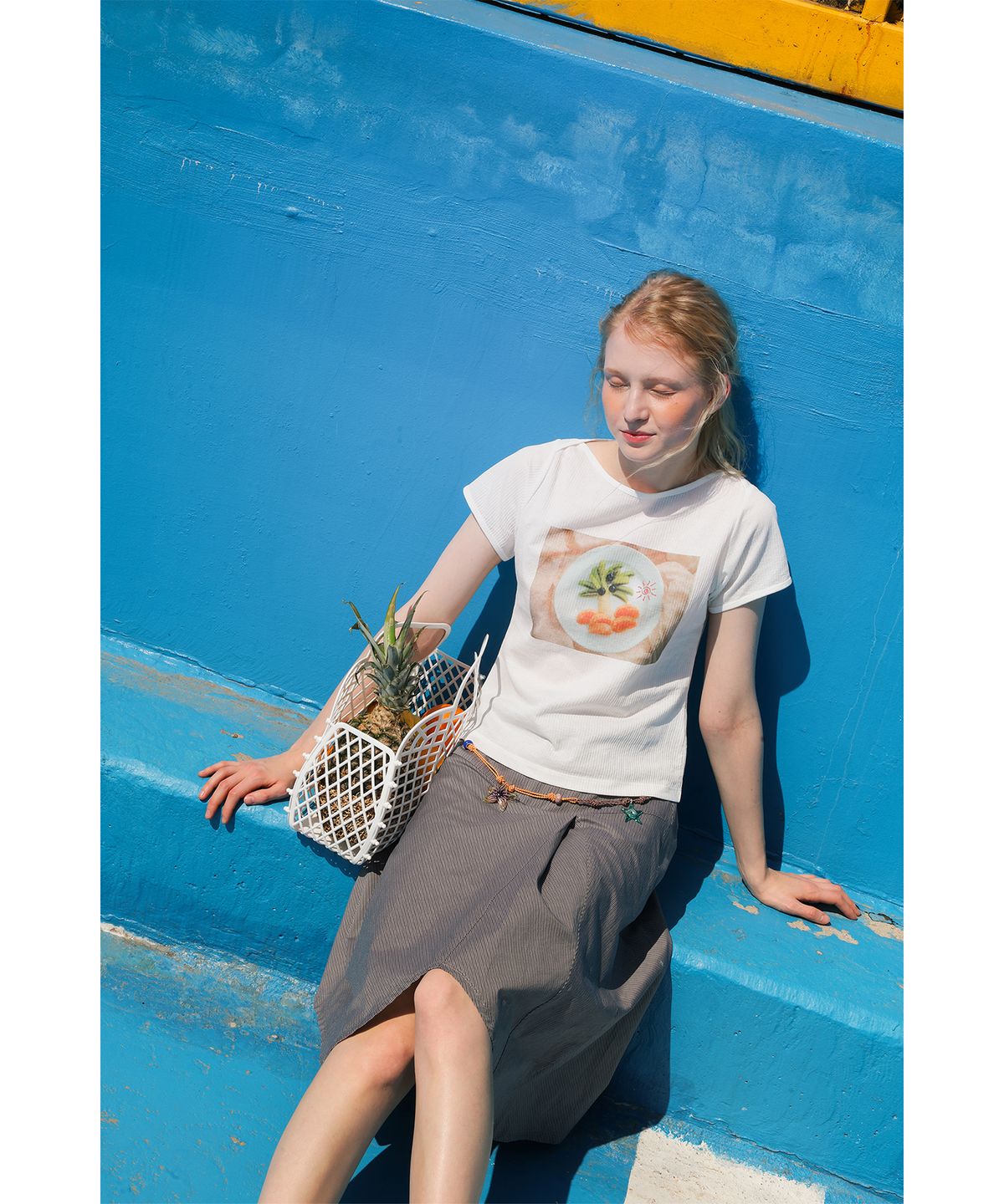 포에브(POEV) Fruit Palm Tree T-shirt - White