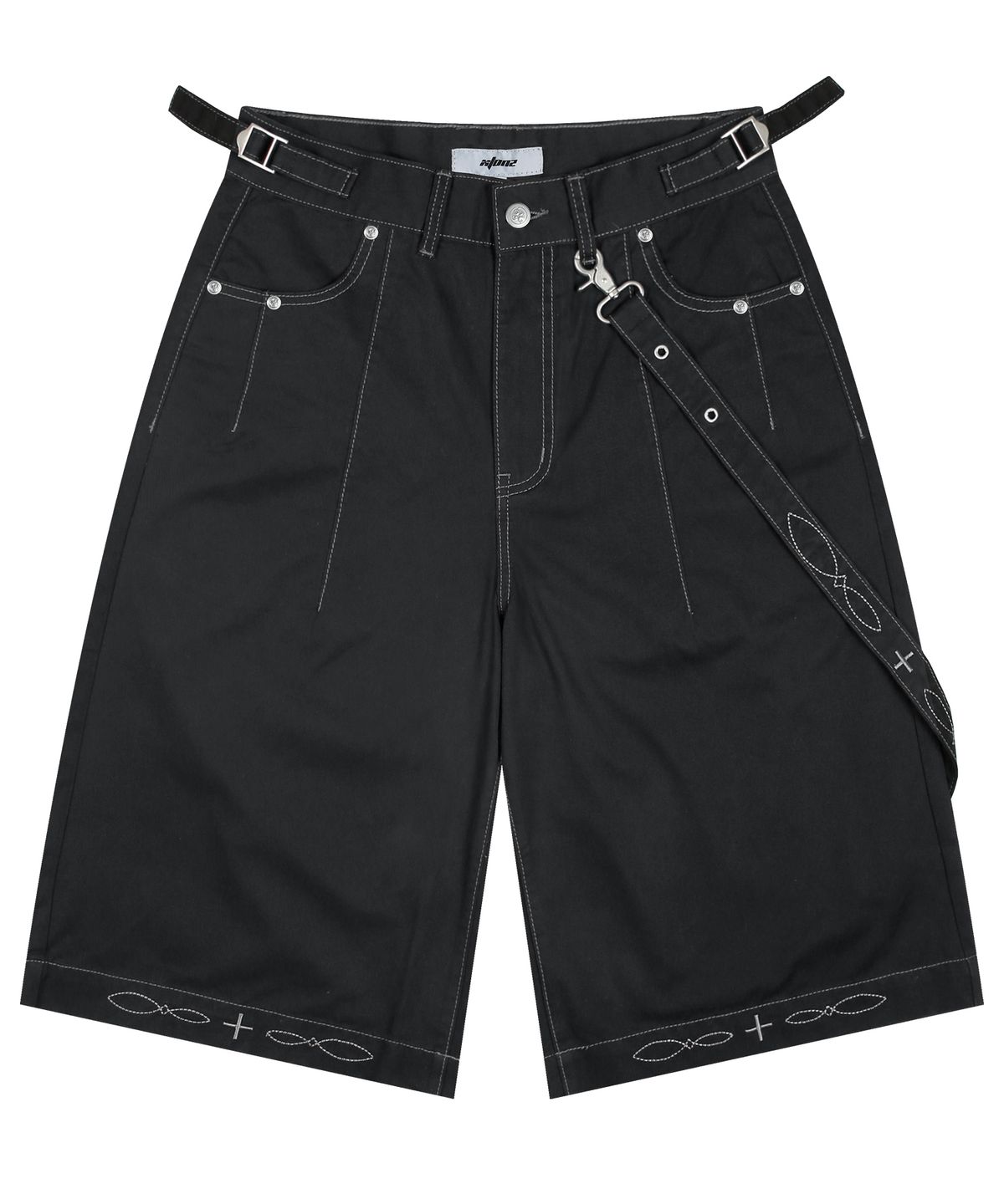 엑스톤즈(XTONZ) XP285 웨스턴 체인 버뮤다 코튼 팬츠 (BLACK)