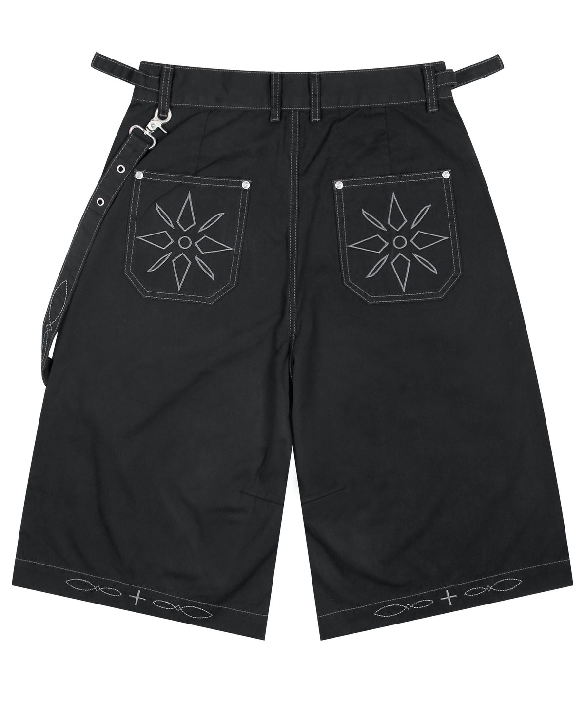엑스톤즈(XTONZ) XP285 웨스턴 체인 버뮤다 코튼 팬츠 (BLACK)