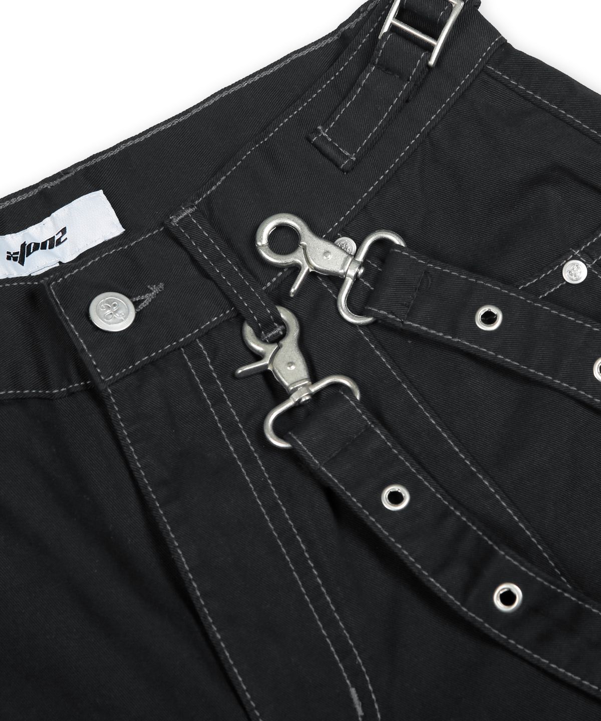 엑스톤즈(XTONZ) XP285 웨스턴 체인 버뮤다 코튼 팬츠 (BLACK)
