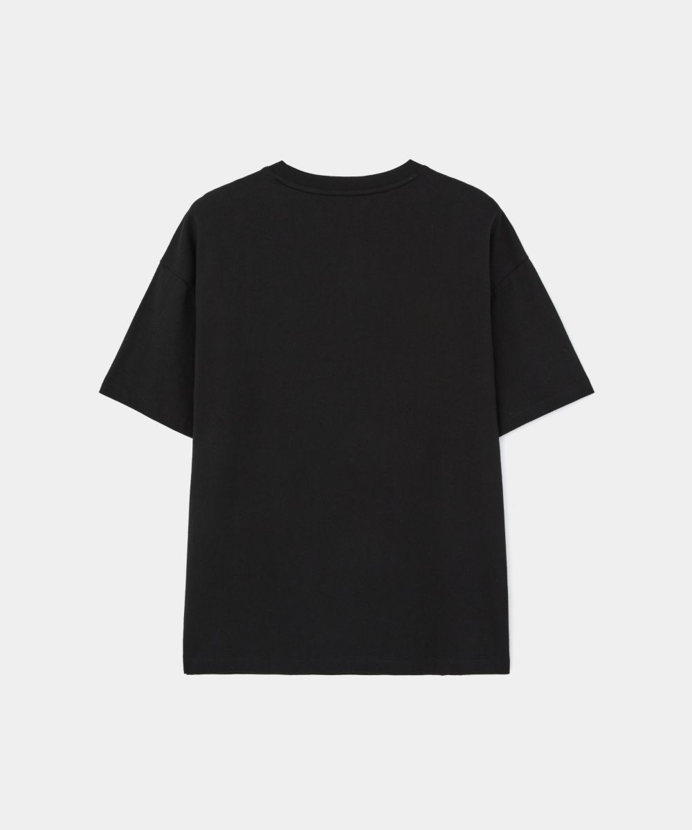 【MAISON MINED】25SS★ REWIND MIX HALF T MUSINSA | MAISON MINED BACK LOGO HALF T BLACK