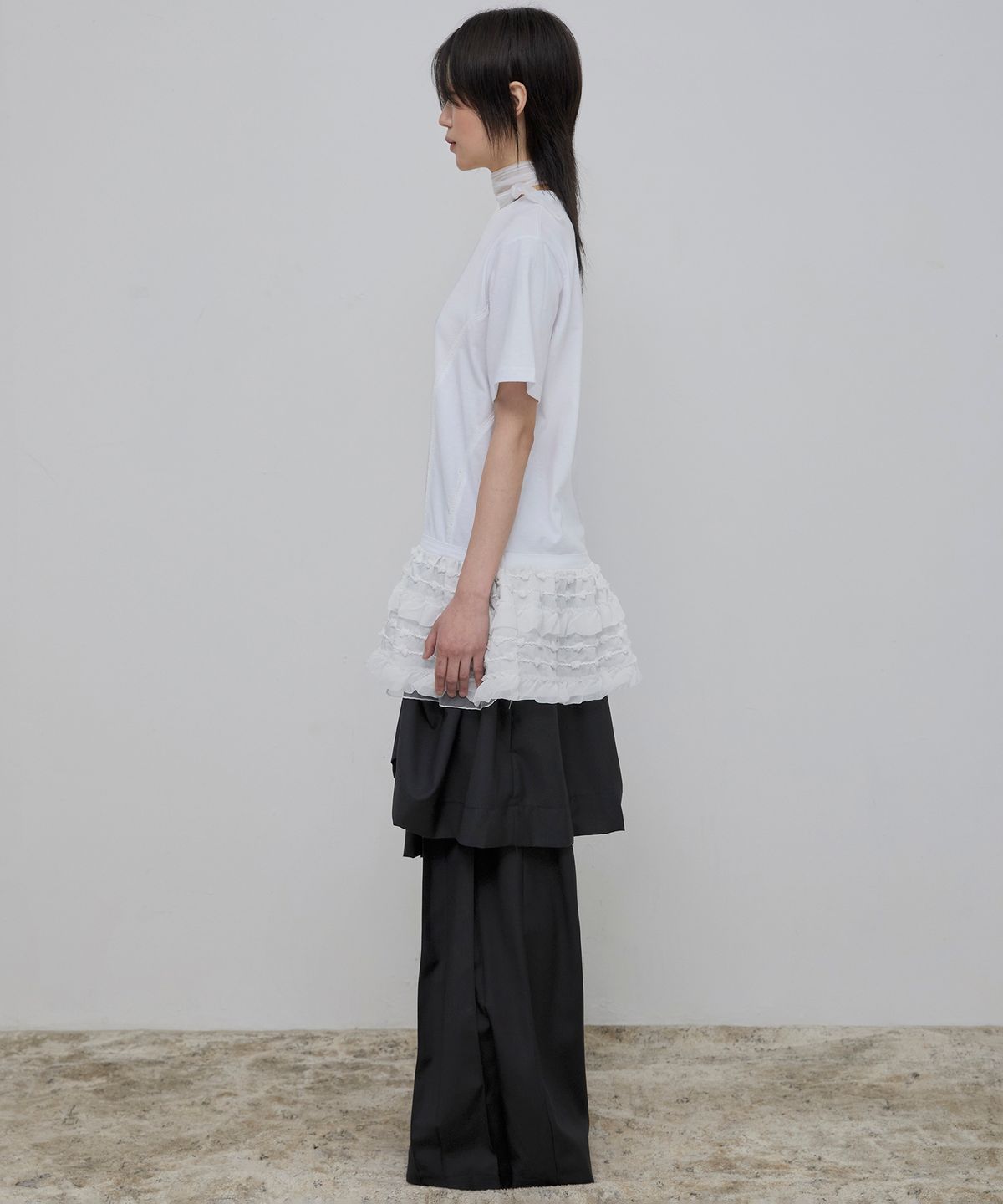 플레어업(FLAREUP) Layered Frill T-Shirt (FL-167_White)