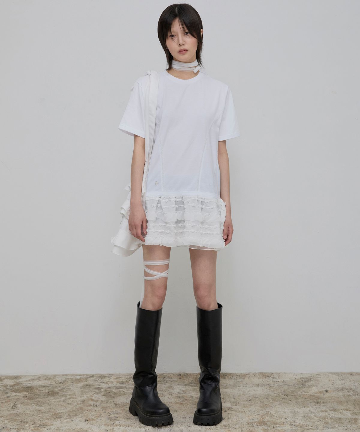 플레어업(FLAREUP) Layered Frill T-Shirt (FL-167_White)
