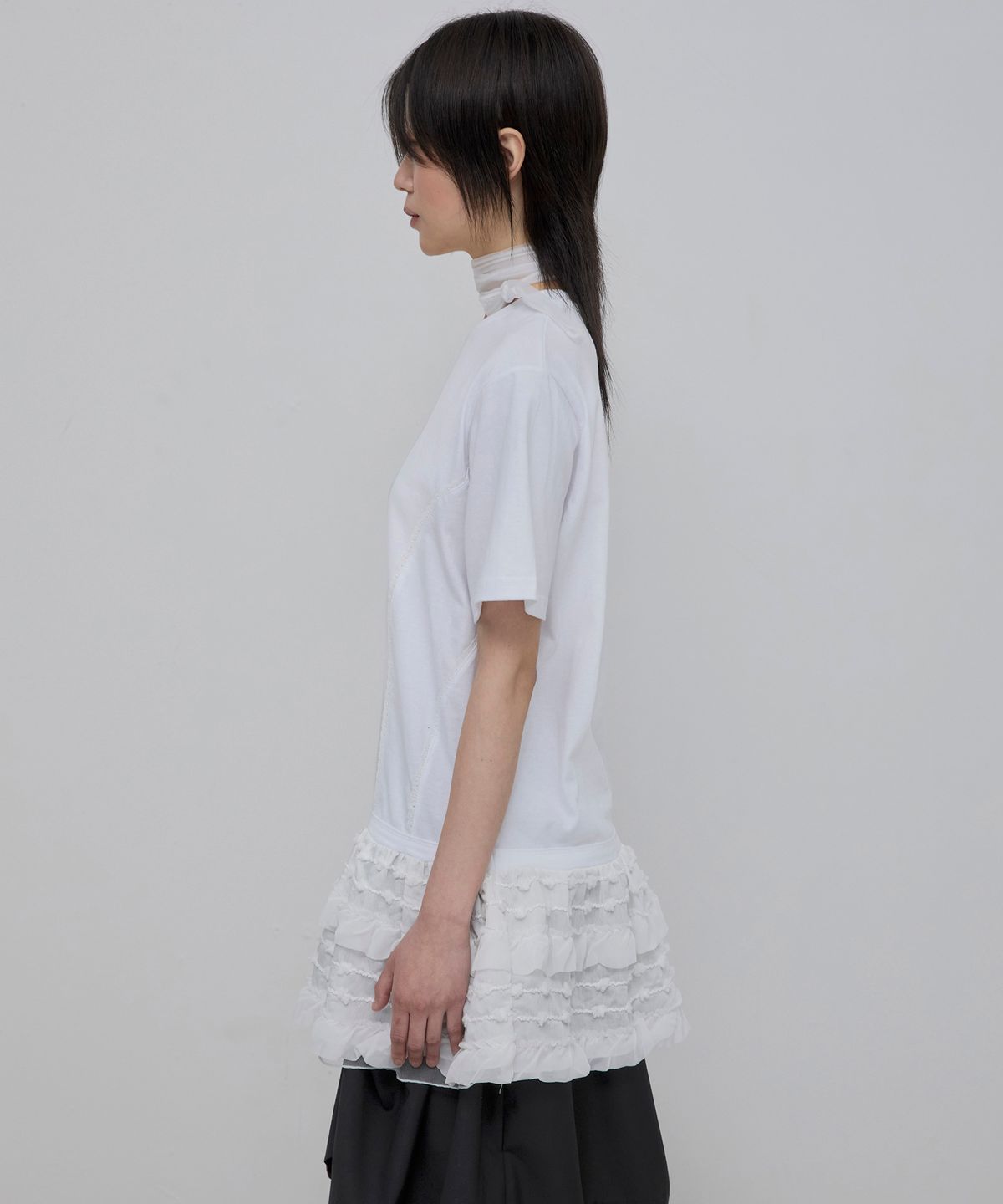 플레어업(FLAREUP) Layered Frill T-Shirt (FL-167_White)