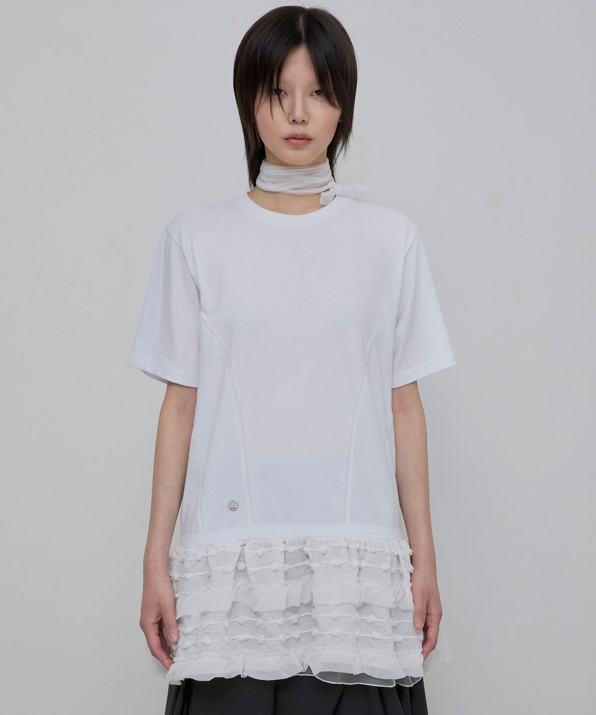 플레어업(FLAREUP) Layered Frill T-Shirt (FL-167_White)