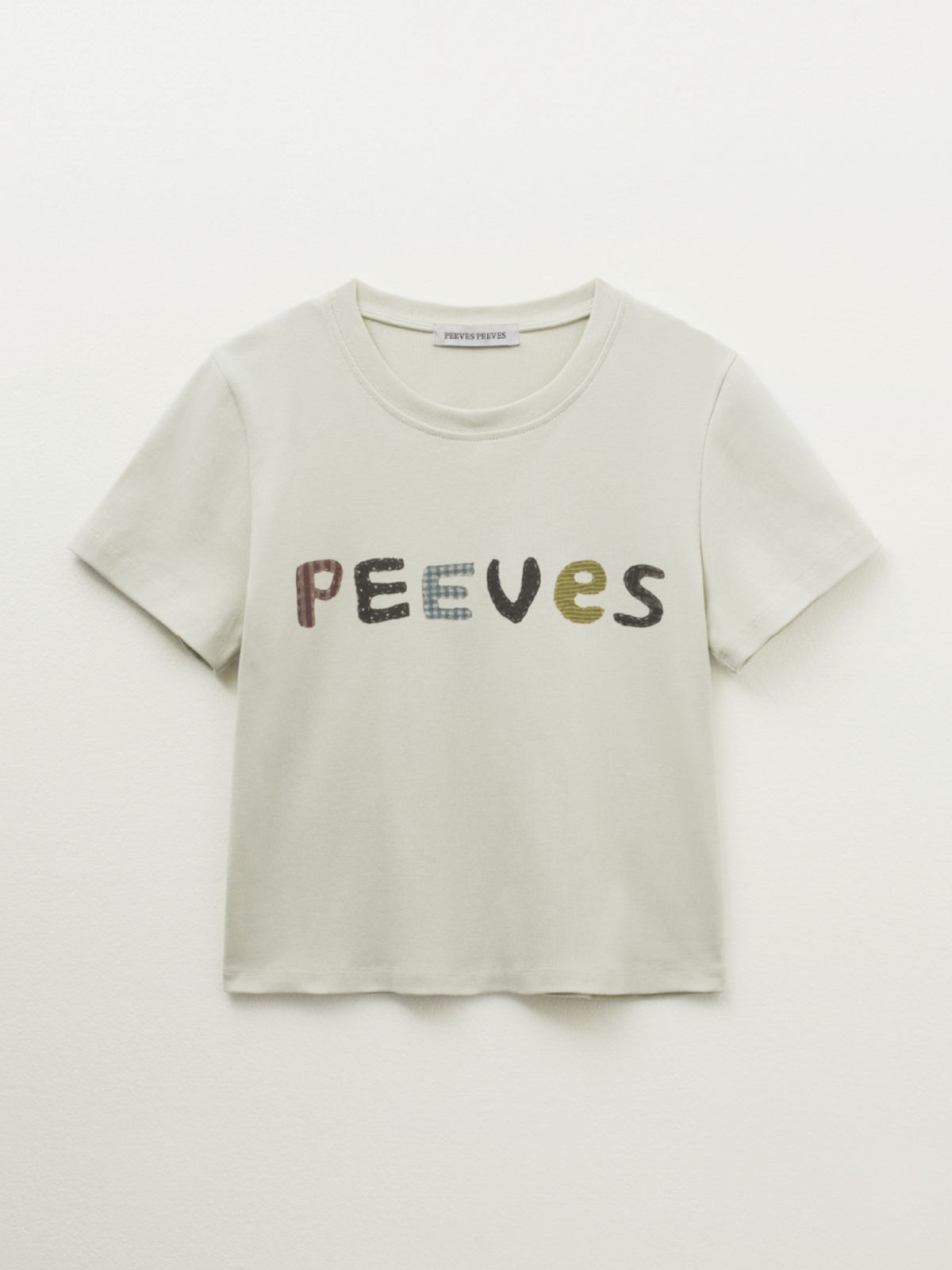 피브스피브스(PEEVES PEEVES) 스캔드 니들워크 크롭드 티셔츠 / 라임