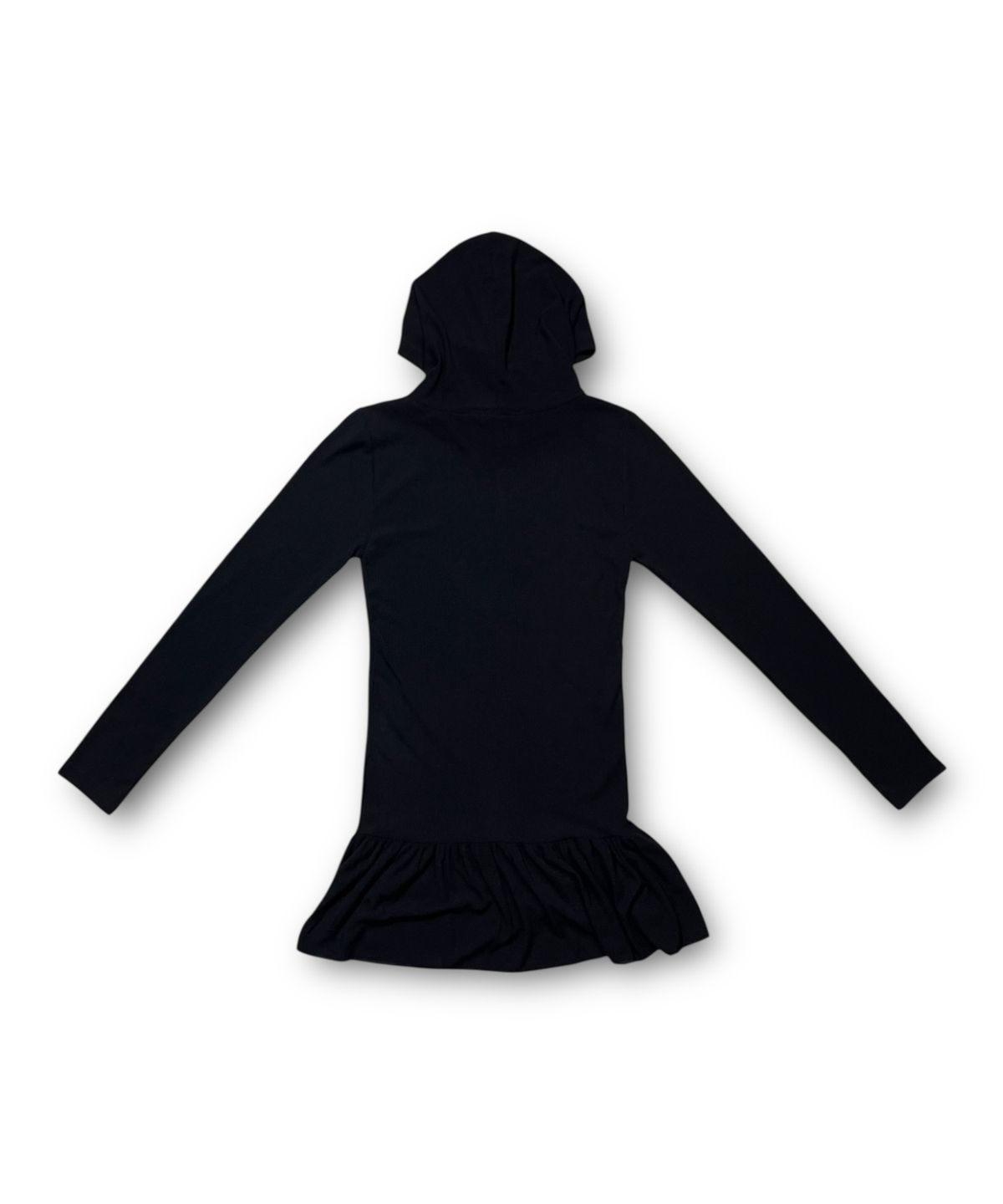 본슬리피(BORN SLIPPY) Cross Frill Layered Long Sleeve Hoodie (Black)