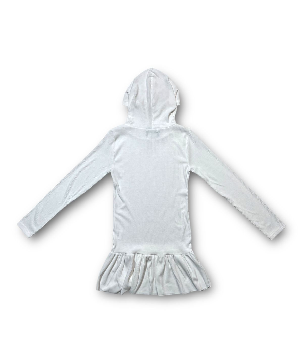 본슬리피(BORN SLIPPY) Cross Frill Layered Long Sleeve Hoodie (Ivory)