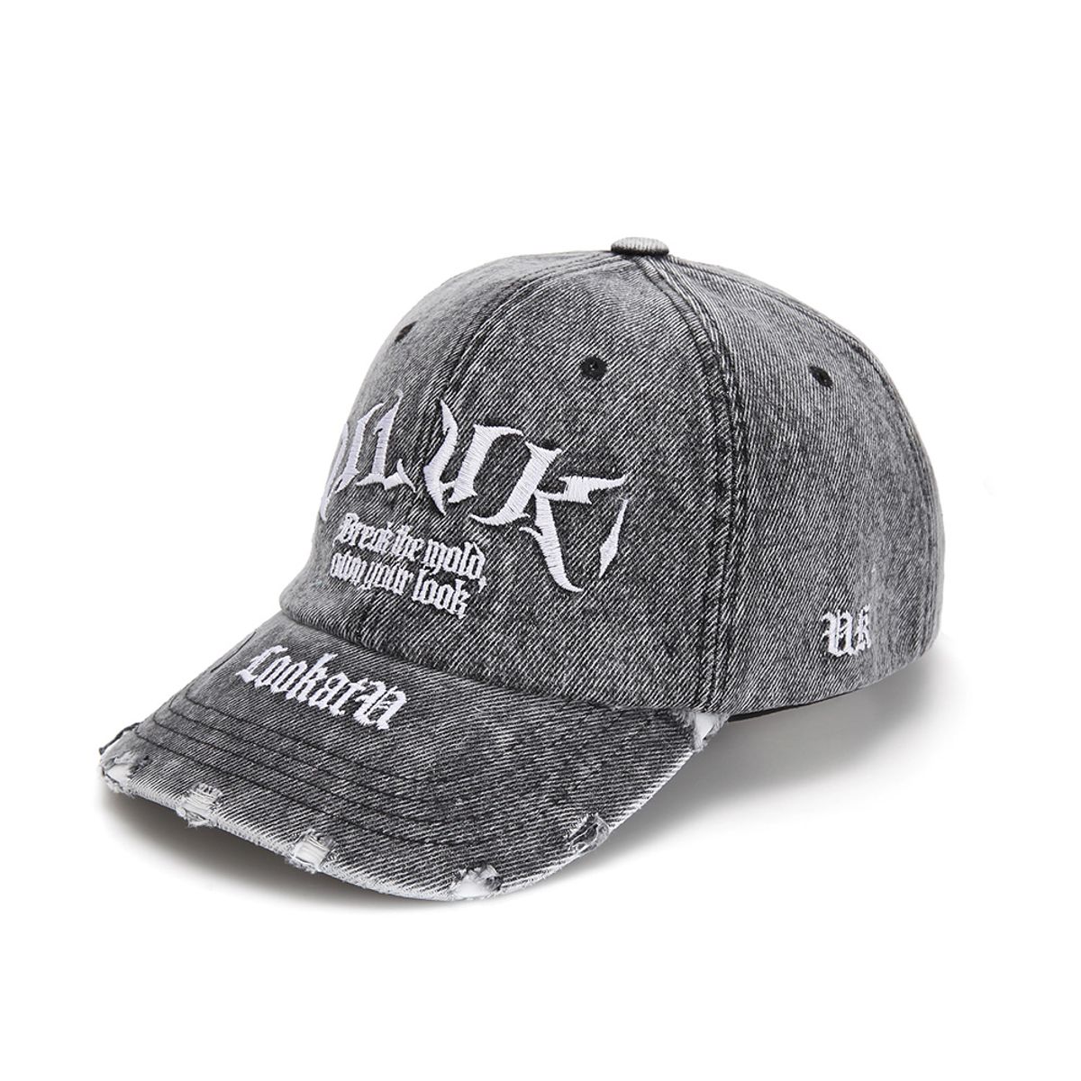 유룩(ULUK) 유룩 노아 워싱 데님 볼캡_dust charcoal