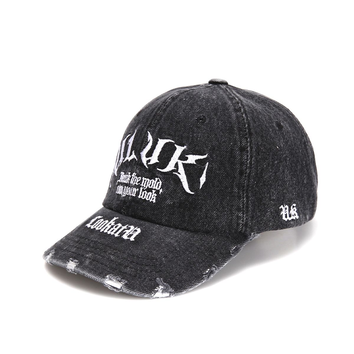 유룩(ULUK) 유룩 노아 워싱 데님 볼캡_ash black