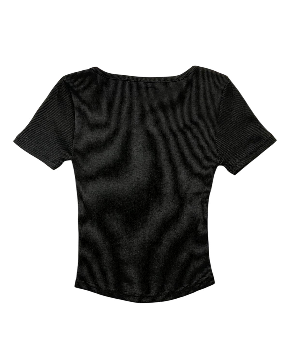 본슬리피(BORN SLIPPY) Cross Square Neck T-shirt (Black)