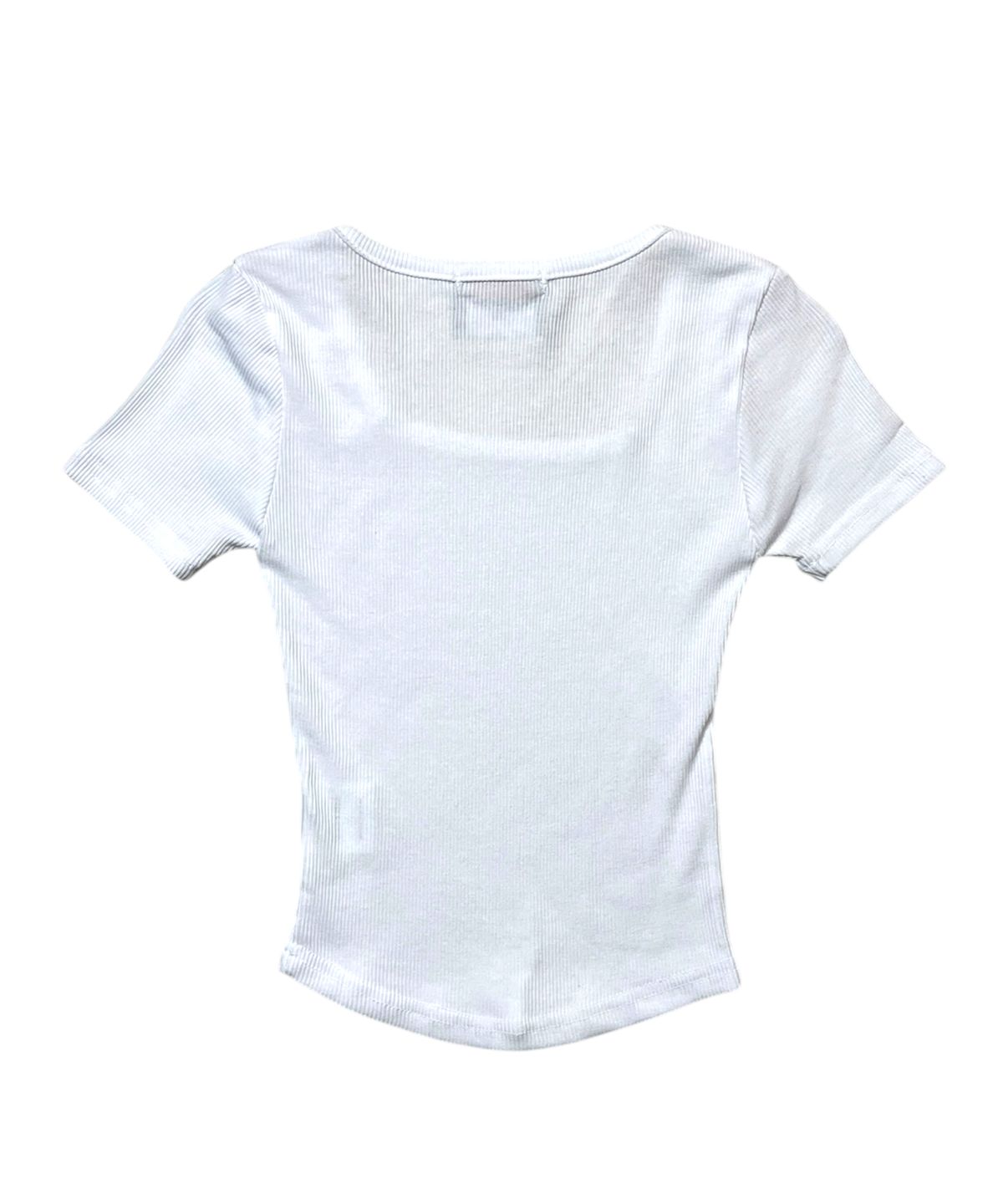 본슬리피(BORN SLIPPY) Cross Square Neck T-shirt (White)